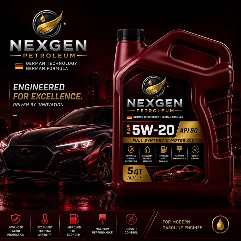 NexGen Petroleum SAE 5W-20 Full Synthetic Motor Oil (API SQ)